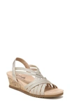 Lifestride Stellar Strappy Wedge Sandal In Soft Gold