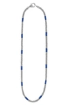 Lagos Blue Caviar Ceramic Station Necklace In Blue