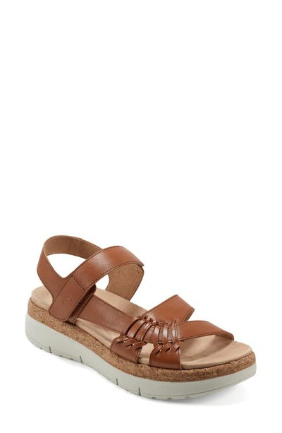 Easy Spirit Ilena Strappy Sandal In Cognac Leather