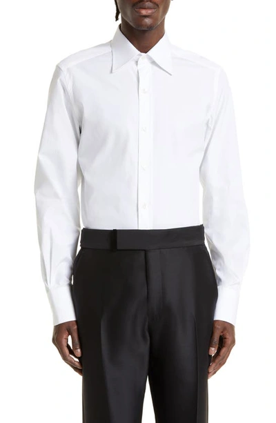 Tom Ford Slim Fit Poplin Button-up Shirt In White