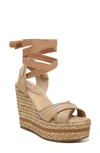 SAM EDELMAN VAUGHN ANKLE WRAP ESPADRILLE PLATFORM WEDGE SANDAL