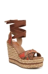 SAM EDELMAN VAUGHN ANKLE WRAP ESPADRILLE PLATFORM WEDGE SANDAL