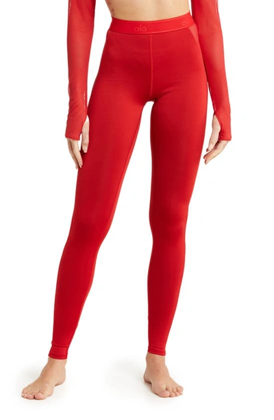 Airbrush high-rise cropped leggings in red - Alo Yoga