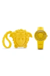 Versace Unisex Medusa Pop Yellow Silicone Watch, 39mm