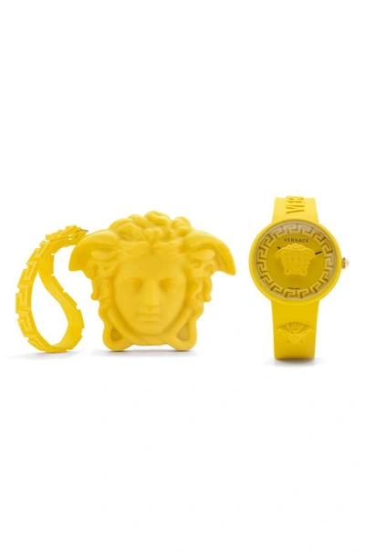 Versace Unisex Medusa Pop Yellow Silicone Watch, 39mm