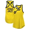 G-iii 4her By Carl Banks Gold Utah Jazz Showdown Scoop-neck Racerback Tank Top In Gold