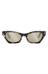 Dior Beveled Acetate Butterfly Sunglasses In Havana / Smoke Mirror