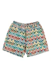 Pleasures Basket Woven Jacquard Shorts In Multi/ Khaki