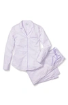 Petite Plume French Ticking Stripe Cotton Pajamas In Purple