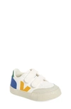 Veja Small V-12 Chromefree Sneakers In Extra-white Multico-indigo