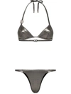 Dolce & Gabbana Argento Metallic Two-piece Swimsuit In Metallic