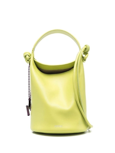Medea Logo-charm Leather Bucket Bag In Yellow & Orange