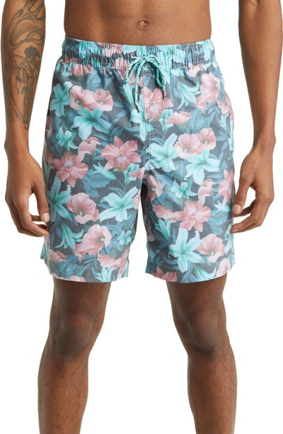 Rails Kian Print Swim Trunks In Tropicali Shadow