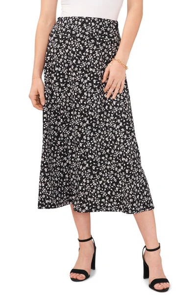 Chaus Floral Pull-on A-line Skirt In Black