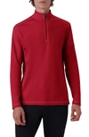 Bugatchi Quarter Zip Knit Pullover In Raspberry