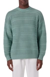 Bugatchi Cotton Crewneck Sweater In Green