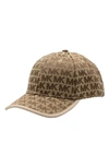 MICHAEL KORS LOGO JACQUARD WOOL BASEBALL CAP