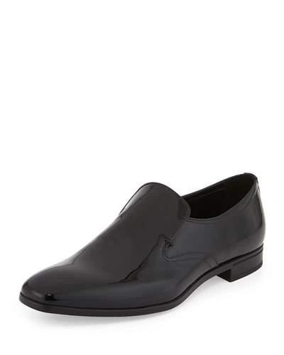 Prada Patent Leather Slip-on Loafer, Black