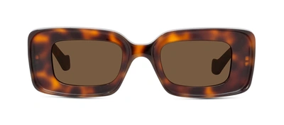 Loewe Tortoiseshell Rectangular Sunglasses In Multi