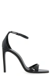 Saint Laurent Bea 90 Black Patent Leather Sandals In Black