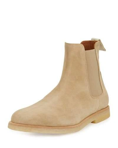 Common Projects Beige Suede 'chelsea' Ankle Boot In Brown