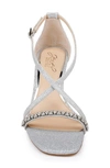 Jewel Badgley Mischka Women's Adelynn Crisscross Strap Wedge Evening Sandals In Silver