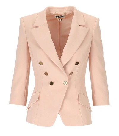 Elisabetta Franchi Double-breasted Blazer In Pink