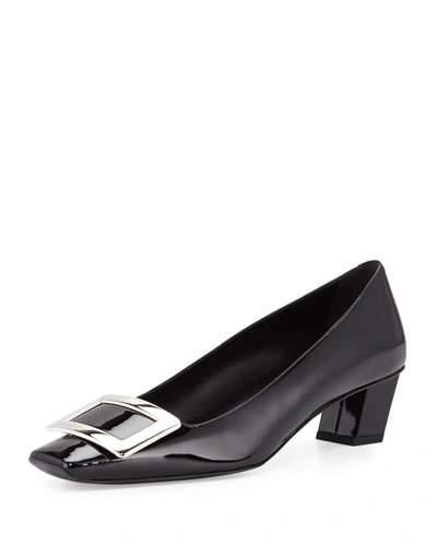 Roger Vivier Decollette Belle Vivier Patent Pumps In Black