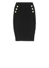 Balmain High-waisted Knitted Skirt In Noir