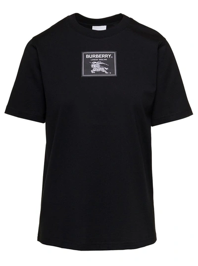 Burberry Logo-patch Detail T-shirt In Black