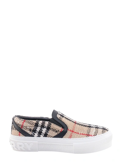 Burberry Vintage Check Slip-on Trainers In Beige