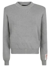 Golden Goose Golden W`s Regular Knit Crew Neck Distressed Cotton In Grey Mélange