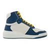 Saint Laurent Sl24 Medium Blue Leather Sneakers In Default Title