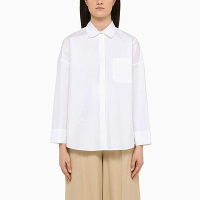 S Max Mara Mina Cotton Poplin Shirt In Bianco