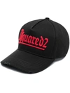 DSQUARED2 BLACK BASEBALL CAP WITH EMBROIDERED LOGO IN COTTON MAN