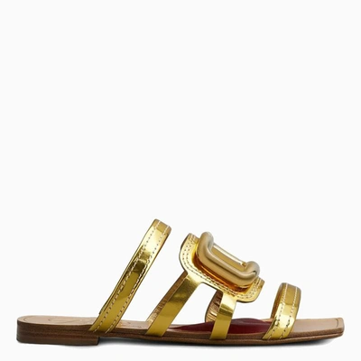 Roger Vivier Gold Gladiator Sandals In Leather