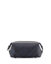 BURBERRY LANCE LONDON CHECK TRAVEL TOILETRY CASE, NAVY,PROD192420132