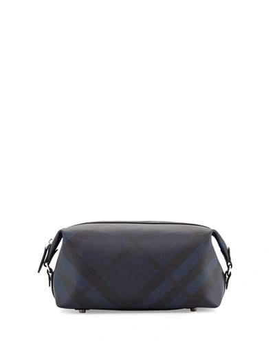 Burberry Lance London Check Travel Toiletry Case, Navy