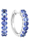 Effy Sterling Silver Sapphire Hoop Earrings In Purple