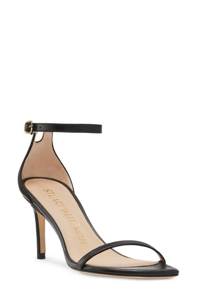 Stuart Weitzman Nudistcurve Ankle Strap Sandal In Black