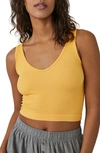 Free People Intimately Fp Solid Rib Brami Crop Top In Sun