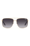 Quay Hot Take 51mm Gradient Aviator Sunglassess In Gold/ Smoke