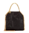 Stella Mccartney The Falabella Mini Faux Brushed-leather Shoulder Bag In Black