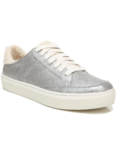 Dr. Scholl's All In Cozy Womens Suede Faux Fur Trim Casual And Fashion Sneakers In Grey