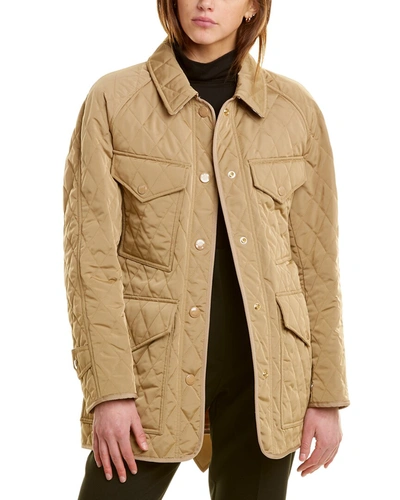 Burberry Diamond Quilted Jacket In Beige