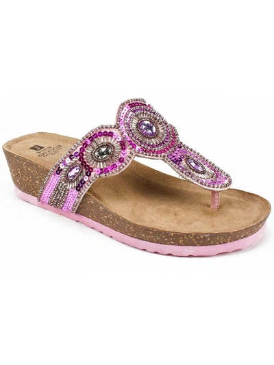 White Mountain Women's Blast Wedge Sandals Women's Shoes In Pink