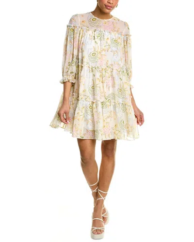 Ted Baker Tiered Mini Dress In White