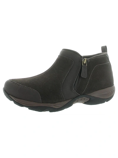 Easy Spirit Evony Womens Suede Round Toe Ankle Boots In Brown