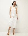 Veronica Beard Austyn Belted Midi-dress In White