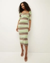 Veronica Beard Kante Striped Halter Bodycon Dress In Multi